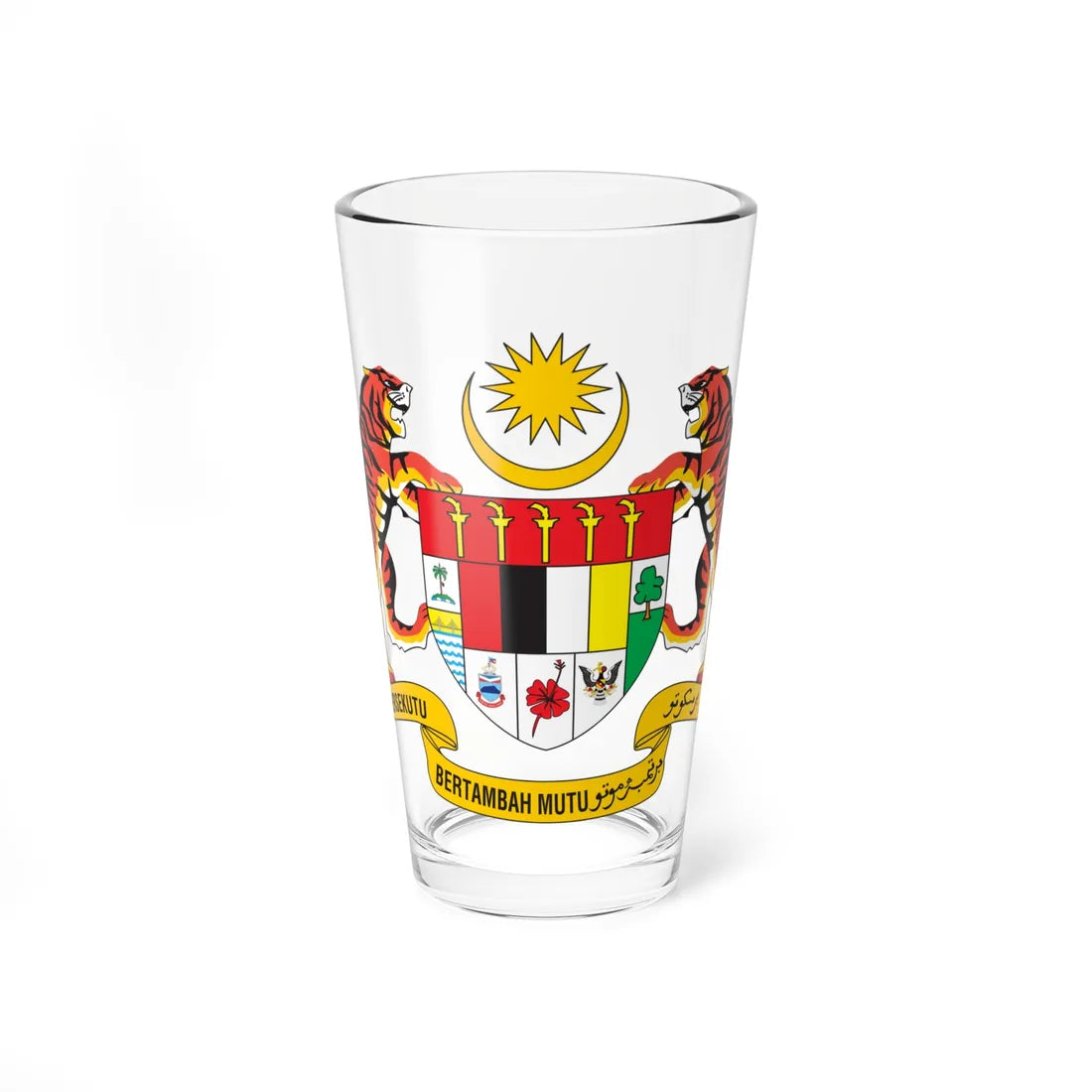 Coat of arms of Malaysia (Malaysia) (Coat of Arms) Pint Glass 16oz 16oz - Go Mug Yourself