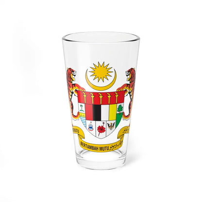 Coat of arms of Malaysia (Malaysia) (Coat of Arms) Pint Glass 16oz 16oz - Go Mug Yourself