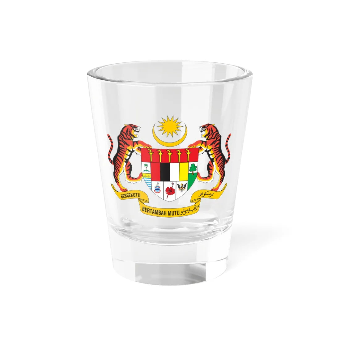 Coat of arms of Malaysia (Malaysia) (Coat of Arms) Shot Glass 1.5oz 1.5oz - Go Mug Yourself