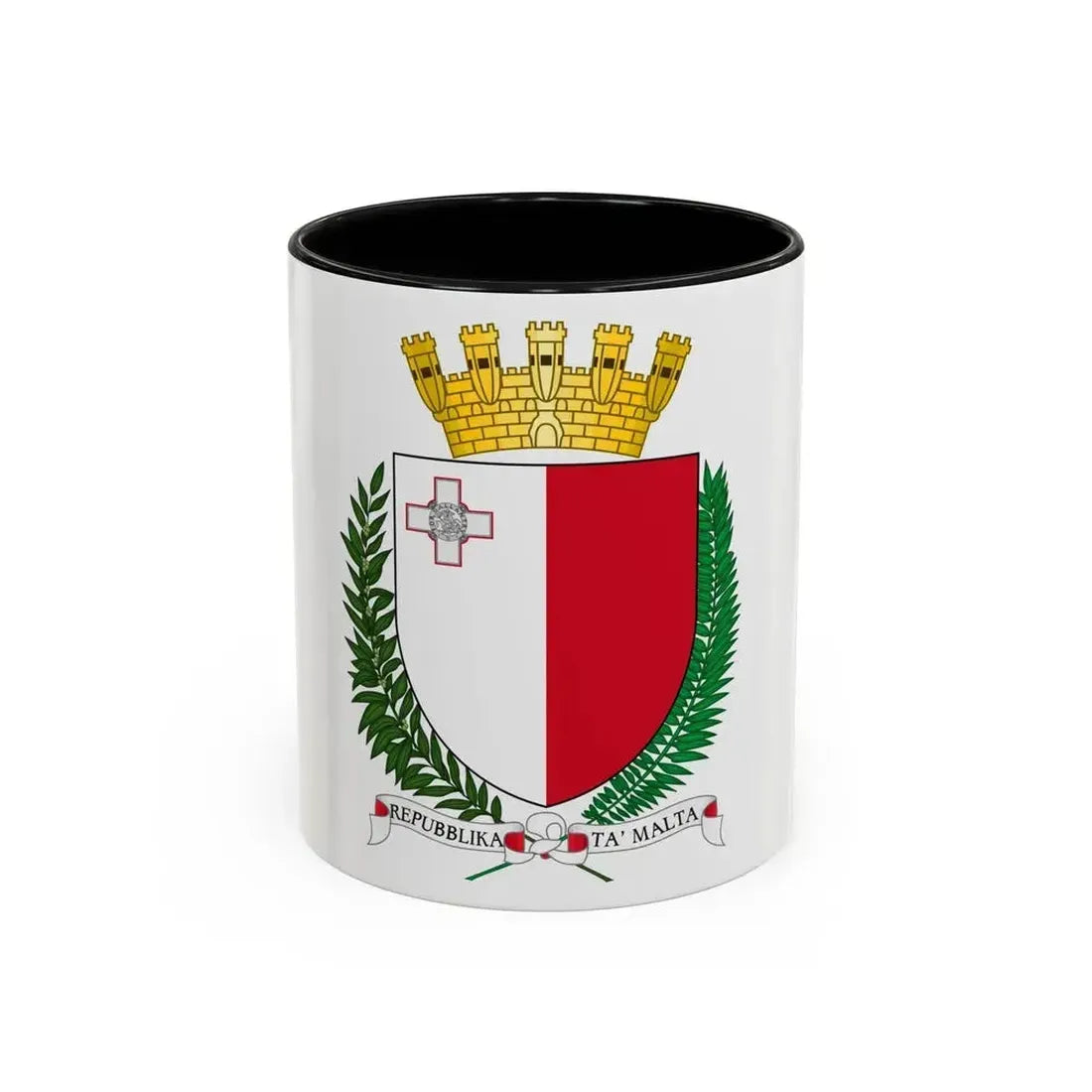 Coat of arms of Malta - Accent Coffee Mug 11oz Black - Go Mug Yourself