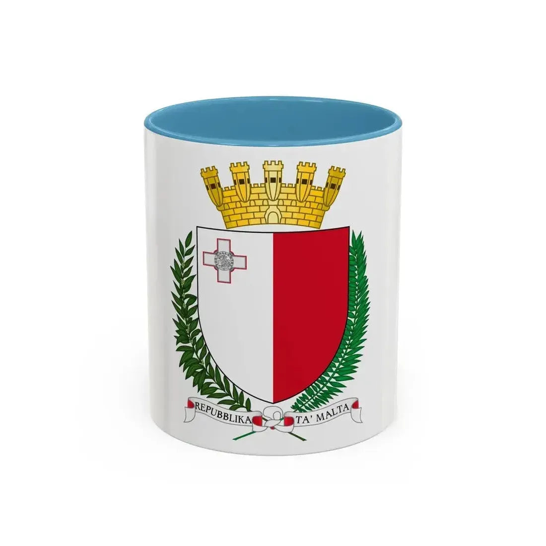 Coat of arms of Malta - Accent Coffee Mug 11oz Light Blue - Go Mug Yourself