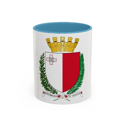 Coat of arms of Malta - Accent Coffee Mug 11oz Light Blue - Go Mug Yourself