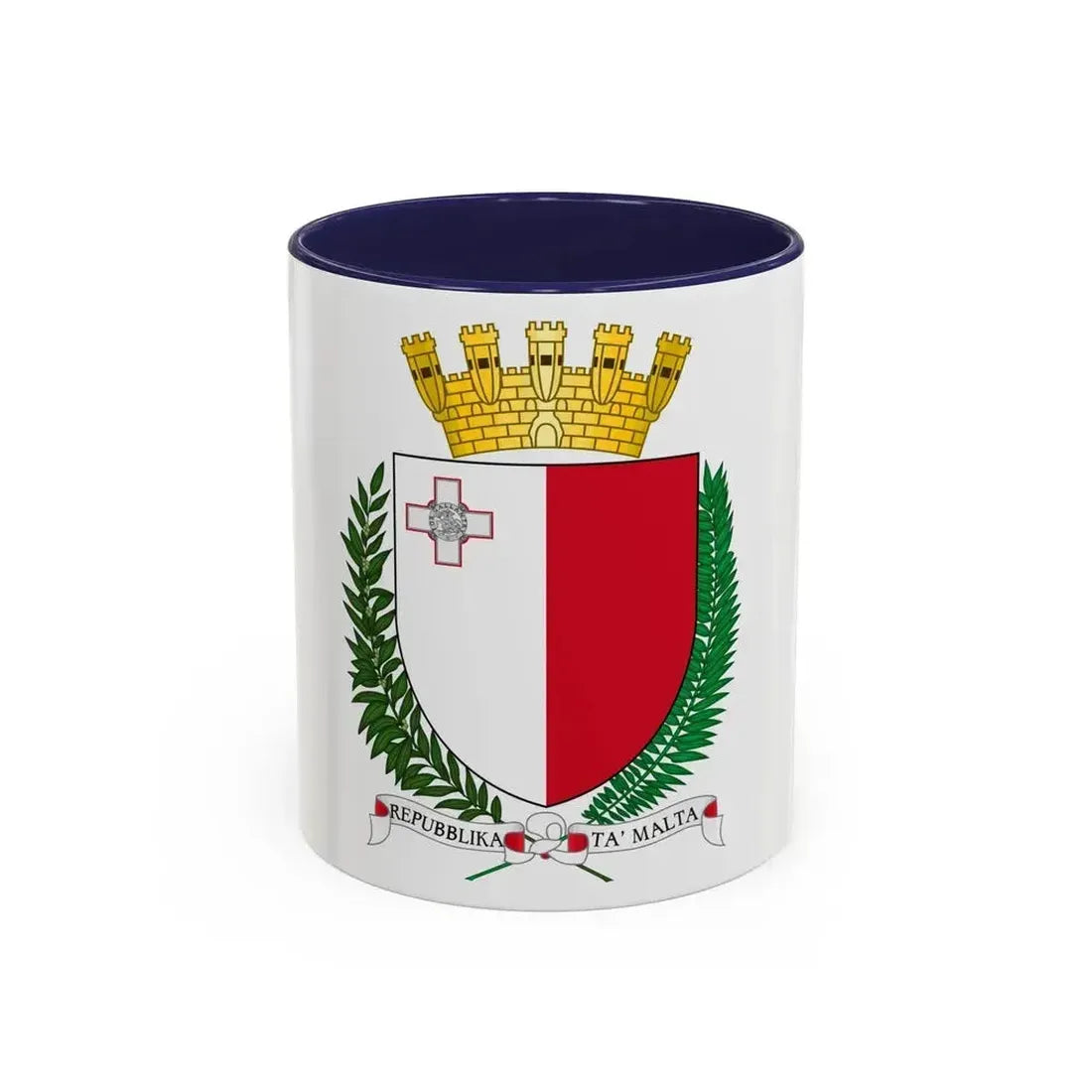 Coat of arms of Malta - Accent Coffee Mug 11oz Navy - Go Mug Yourself