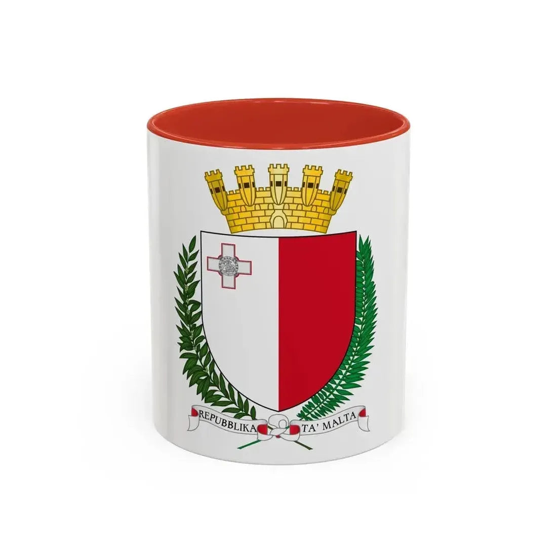 Coat of arms of Malta - Accent Coffee Mug 11oz Red - Go Mug Yourself