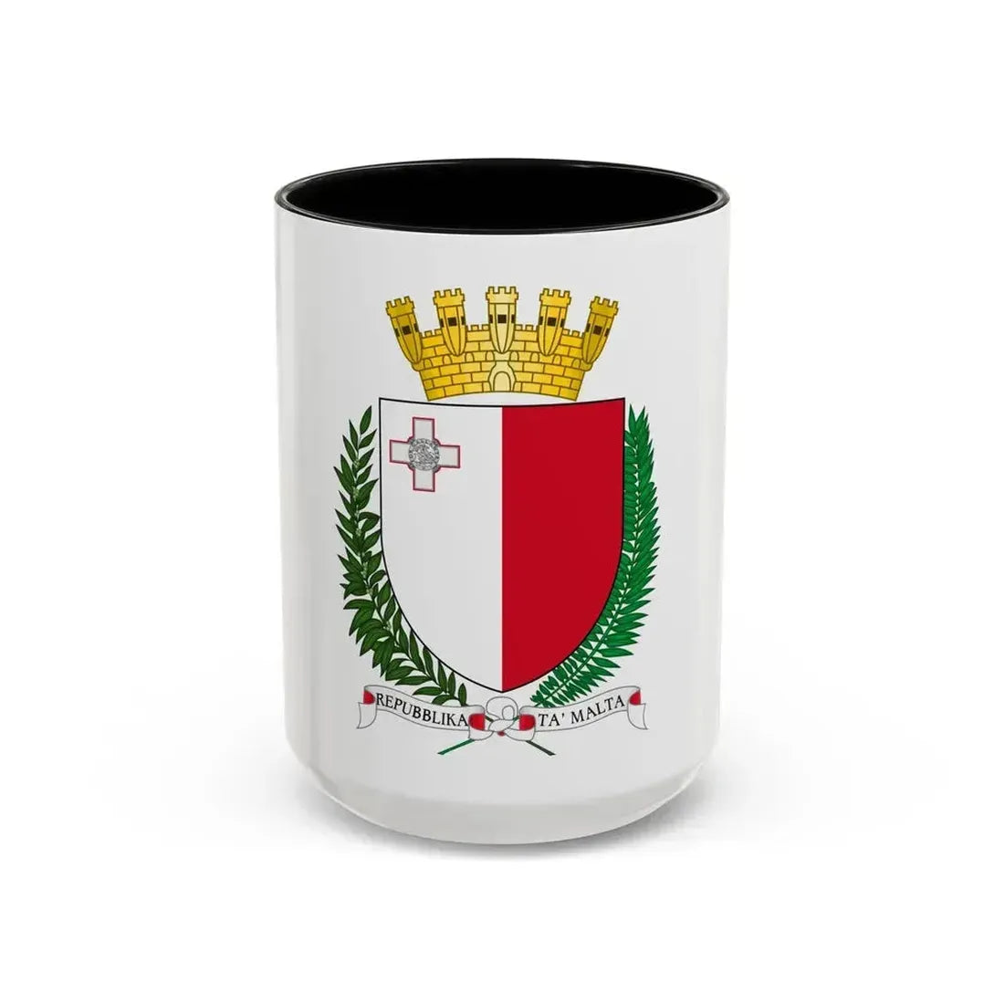 Coat of arms of Malta - Accent Coffee Mug 15oz Black - Go Mug Yourself