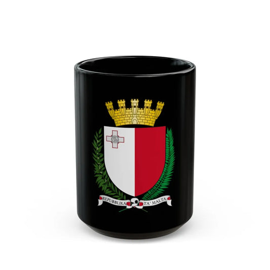 Coat of arms of Malta - Black Coffee Mug-15oz-Go Mug Yourself