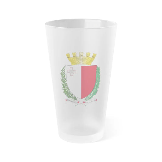 Coat of arms of Malta - Frosted Pint Glass 16oz-Go Mug Yourself