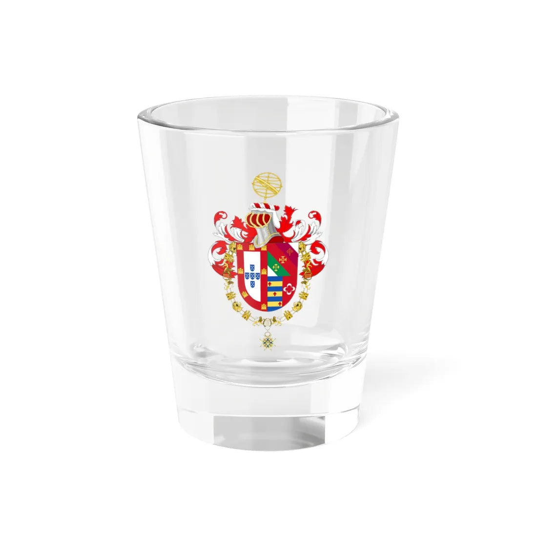 Coat of Arms of Marcelo Rebelo de Sousa Order of Charles III (Portugal) (Coat of Arms) Shot Glass 1.5oz 1.5oz - Go Mug Yourself