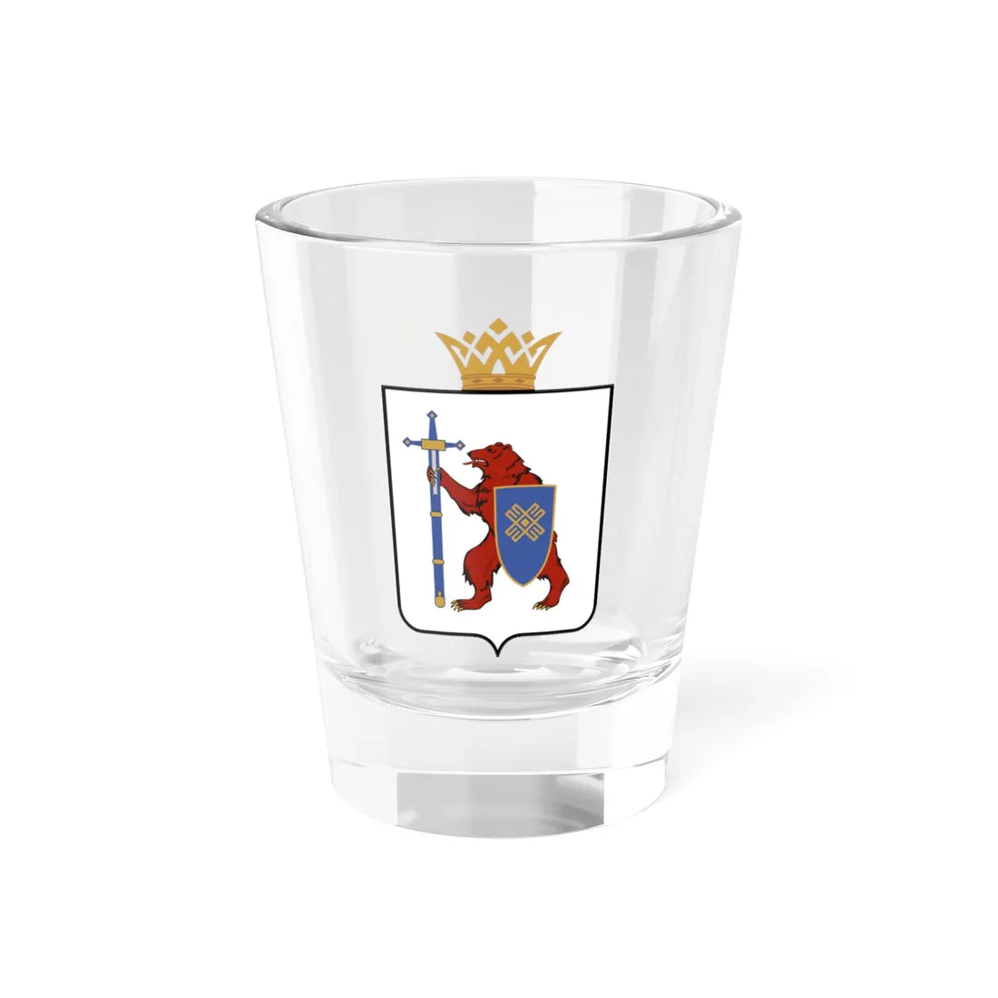 Coat of Arms of Mari El (Russia) (Coat of Arms) Shot Glass 1.5oz 1.5oz - Go Mug Yourself