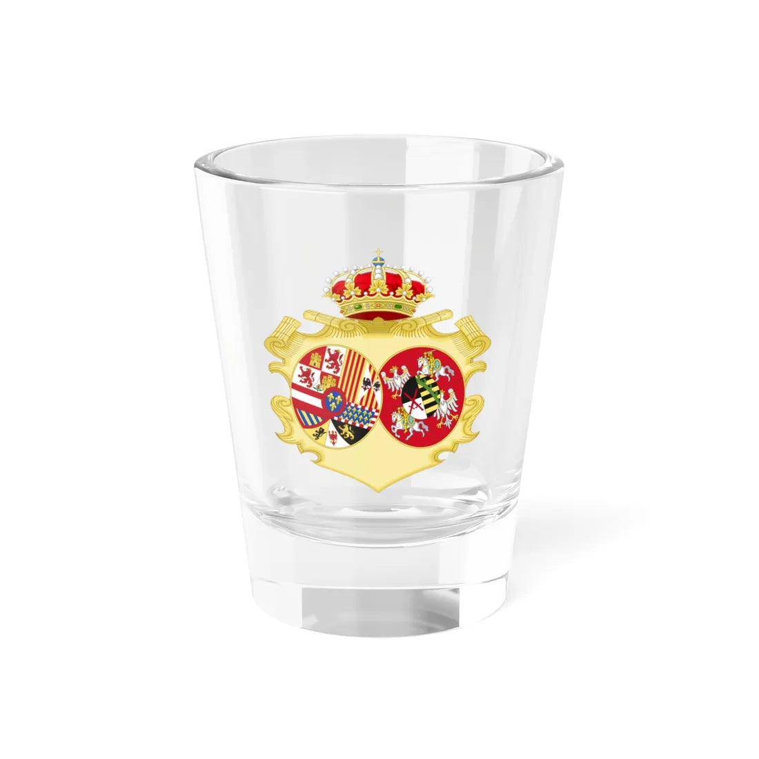 Coat of Arms of Maria Amalia of Saxony Queen Consort of Spain (Lithuania) (Coat of Arms) Shot Glass 1.5oz 1.5oz - Go Mug Yourself