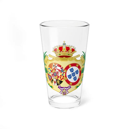 Coat of Arms of Maria Isabel of Portugal Queen Consort of Spain (Portugal) (Coat of Arms) Pint Glass 16oz 16oz - Go Mug Yourself