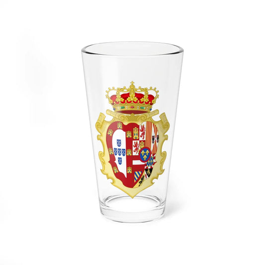 Coat of Arms of Mariana Victoria of Spain Queen of Portugal (Portugal) (Coat of Arms) Pint Glass 16oz 16oz - Go Mug Yourself