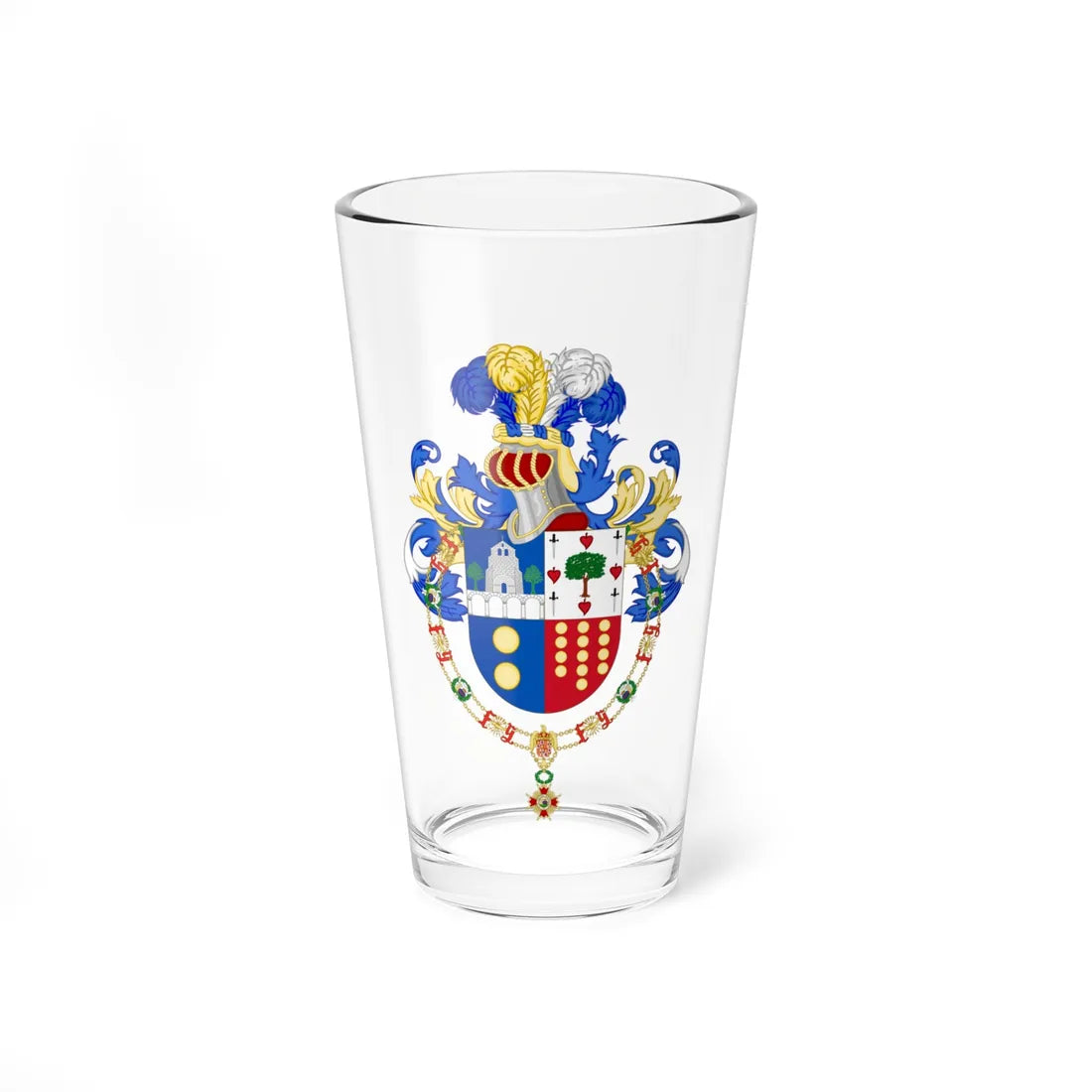 Coat of Arms of Mariano Rajoy Brey Order of Isabella the Catholic (Spain) (Coat of Arms) Pint Glass 16oz 16oz - Go Mug Yourself