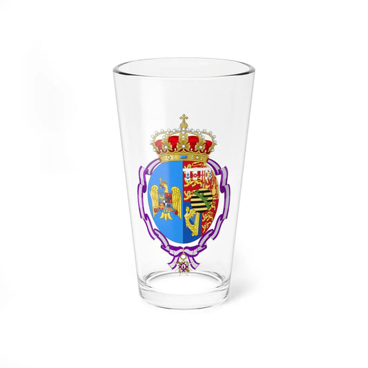 Coat of Arms of Marie of Saxe-Coburg Queen of Romania Order of María Luisa (Oman) (Coat of Arms) Pint Glass 16oz 16oz - Go Mug Yourself