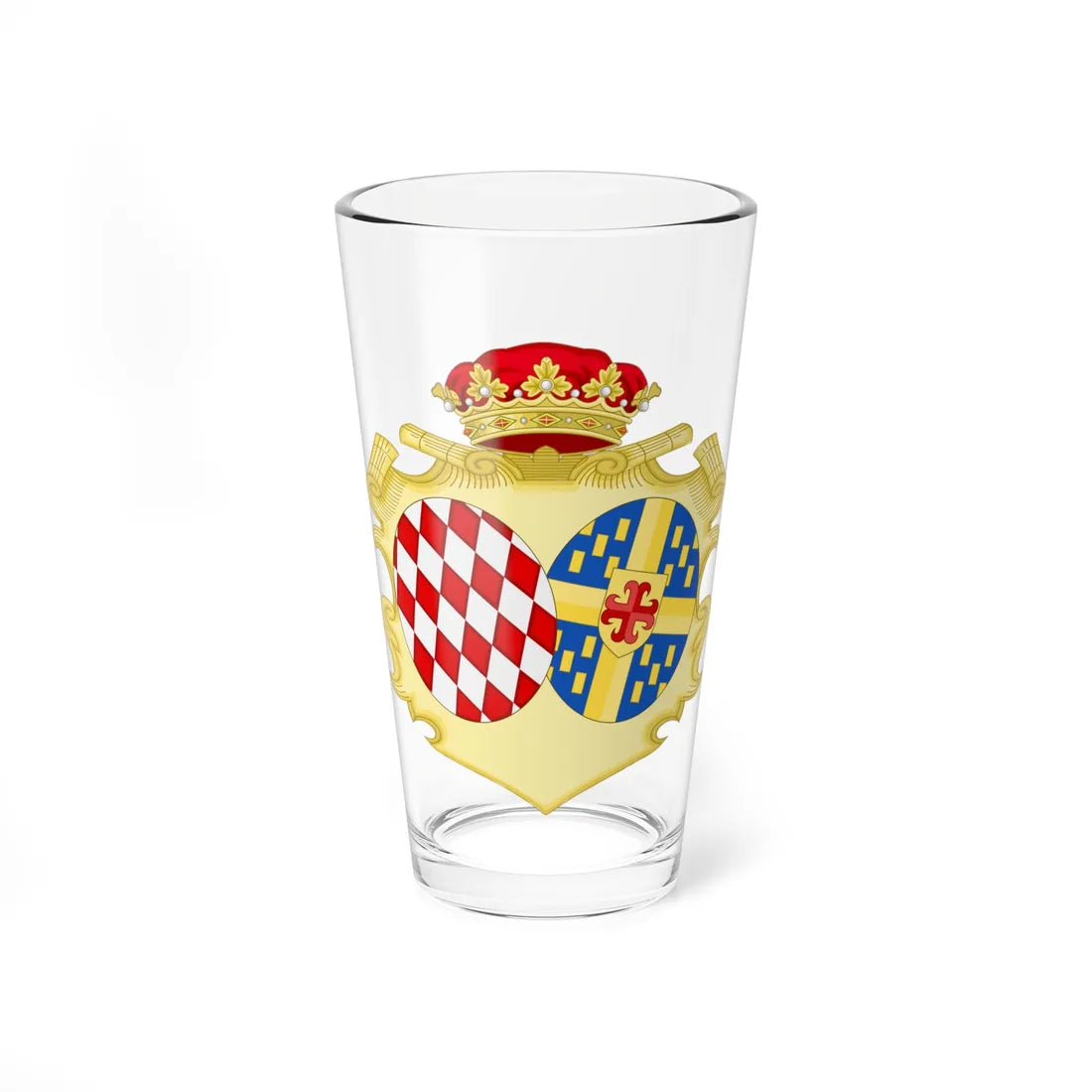 Coat of Arms of Marie Thérèse de Choiseul Princess of Monaco (Spain) (Coat of Arms) Pint Glass 16oz 16oz - Go Mug Yourself