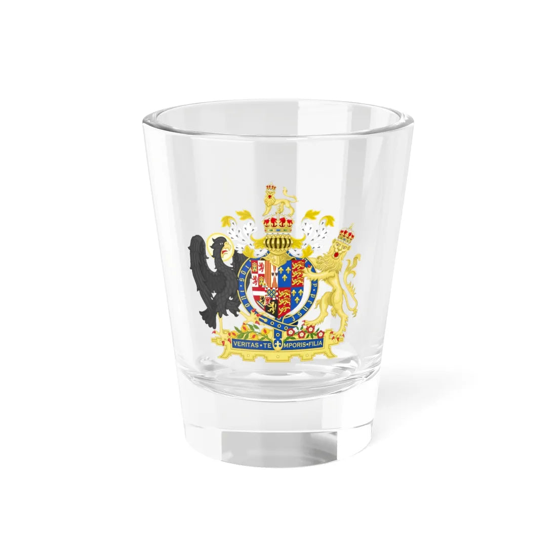 Coat of Arms of Mary I of England 1554-1558 and Philip II of Spain Variant 1 Shield 1 (England) (Coat of Arms) Shot Glass 1.5oz 1.5oz - Go Mug Yourself