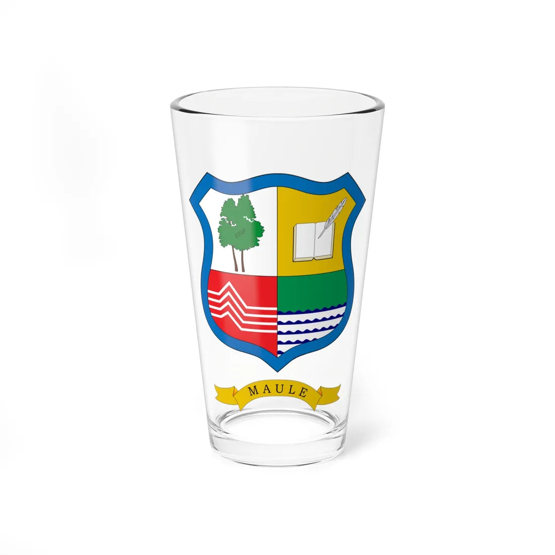 Coat of arms of Maule Region Chile (Chile) (Coat of Arms) Pint Glass 16oz 16oz - Go Mug Yourself