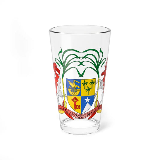 Coat of arms of Mauritius (Mauritius) (Coat of Arms) Pint Glass 16oz 16oz - Go Mug Yourself