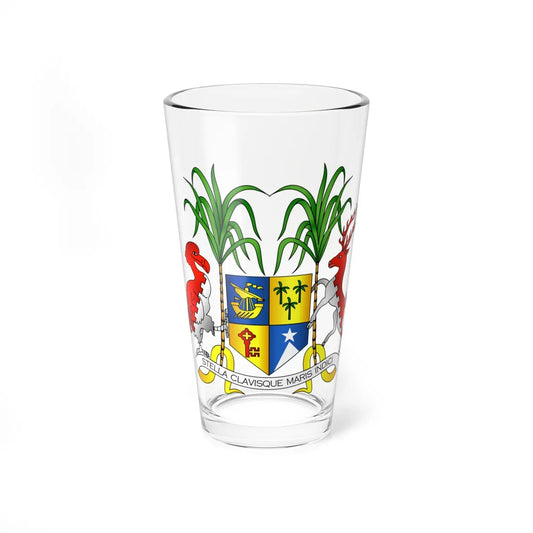 Coat of arms of Mauritius Original version (Mauritius) (Coat of Arms) Pint Glass 16oz 16oz - Go Mug Yourself