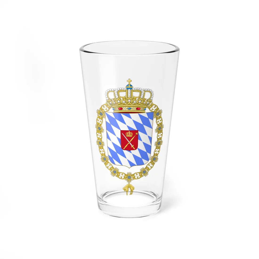 Coat of Arms of Maximilian I Joseph Elector and King of Bavaria Order of the Golden Fleece (Austria) (Coat of Arms) Pint Glass 16oz 16oz - Go Mug Yourself