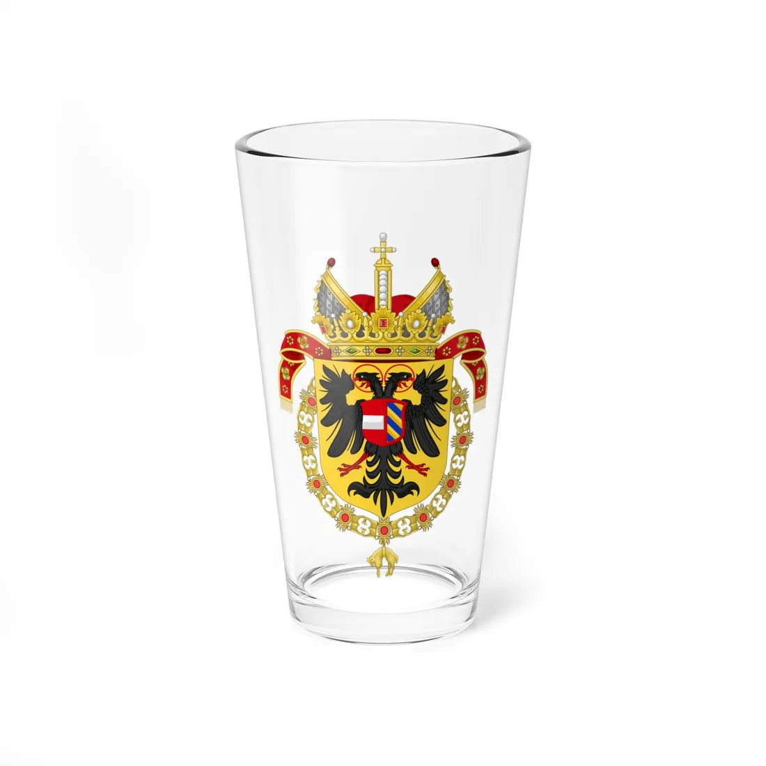 Coat of Arms of Maximilian II Holy Roman Emperor-Or shield variant (Germany) (Coat of Arms) Pint Glass 16oz 16oz - Go Mug Yourself