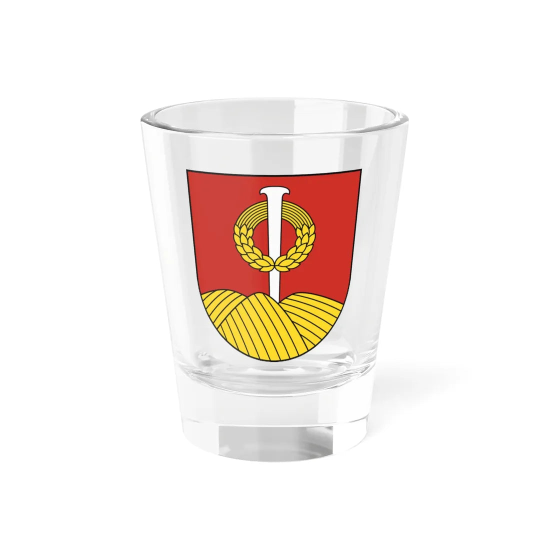 Coat of Arms of Medzilaborce (Slovakia) (Coat of Arms) Shot Glass 1.5oz 1.5oz - Go Mug Yourself