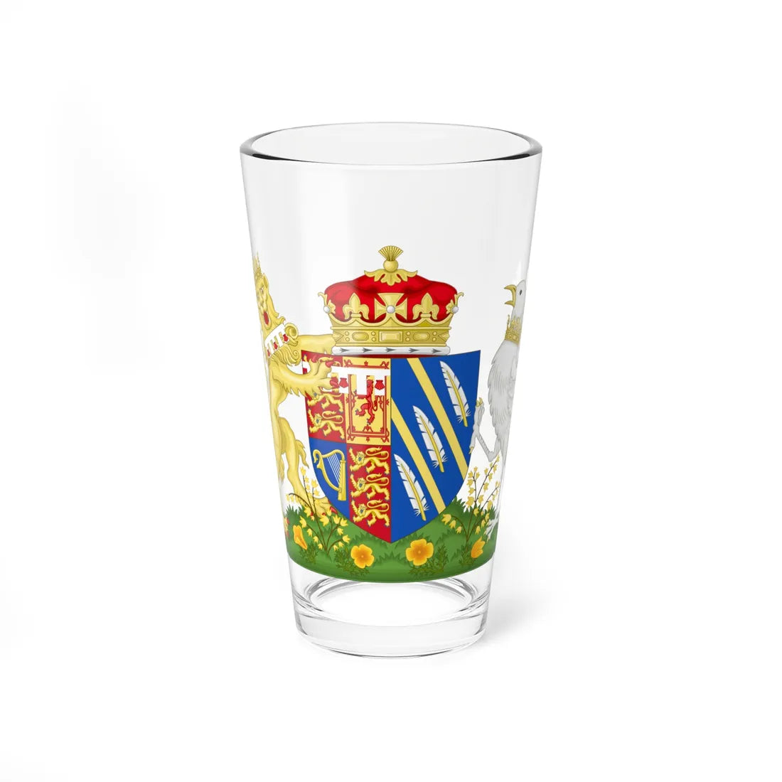 Coat of arms of Meghan Duchess of Sussex 2018-present. (United Kingdom) (Coat of Arms) Pint Glass 16oz 16oz - Go Mug Yourself