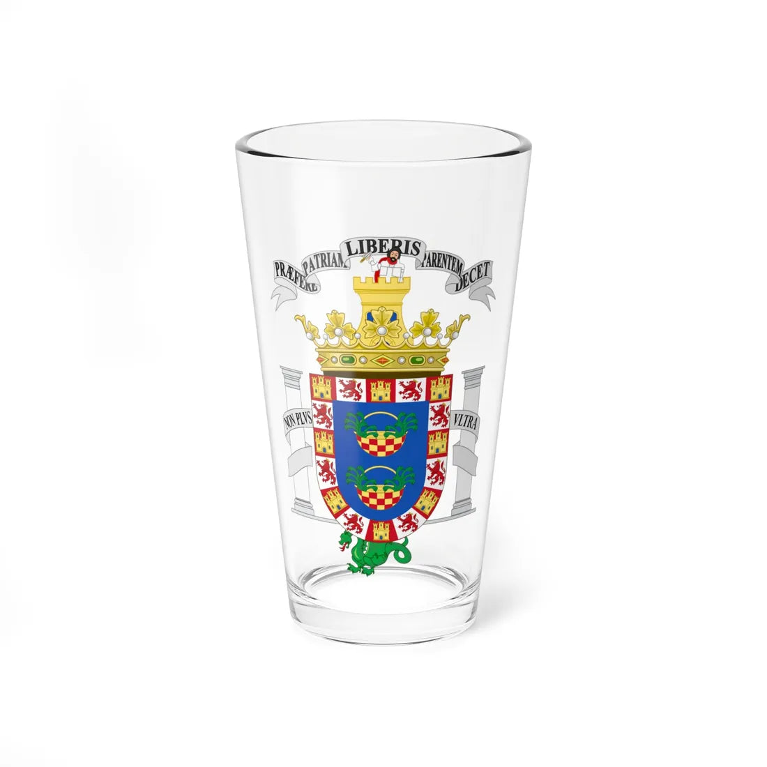 Coat of Arms of Melilla (Spain) (Coat of Arms) Pint Glass 16oz 16oz - Go Mug Yourself