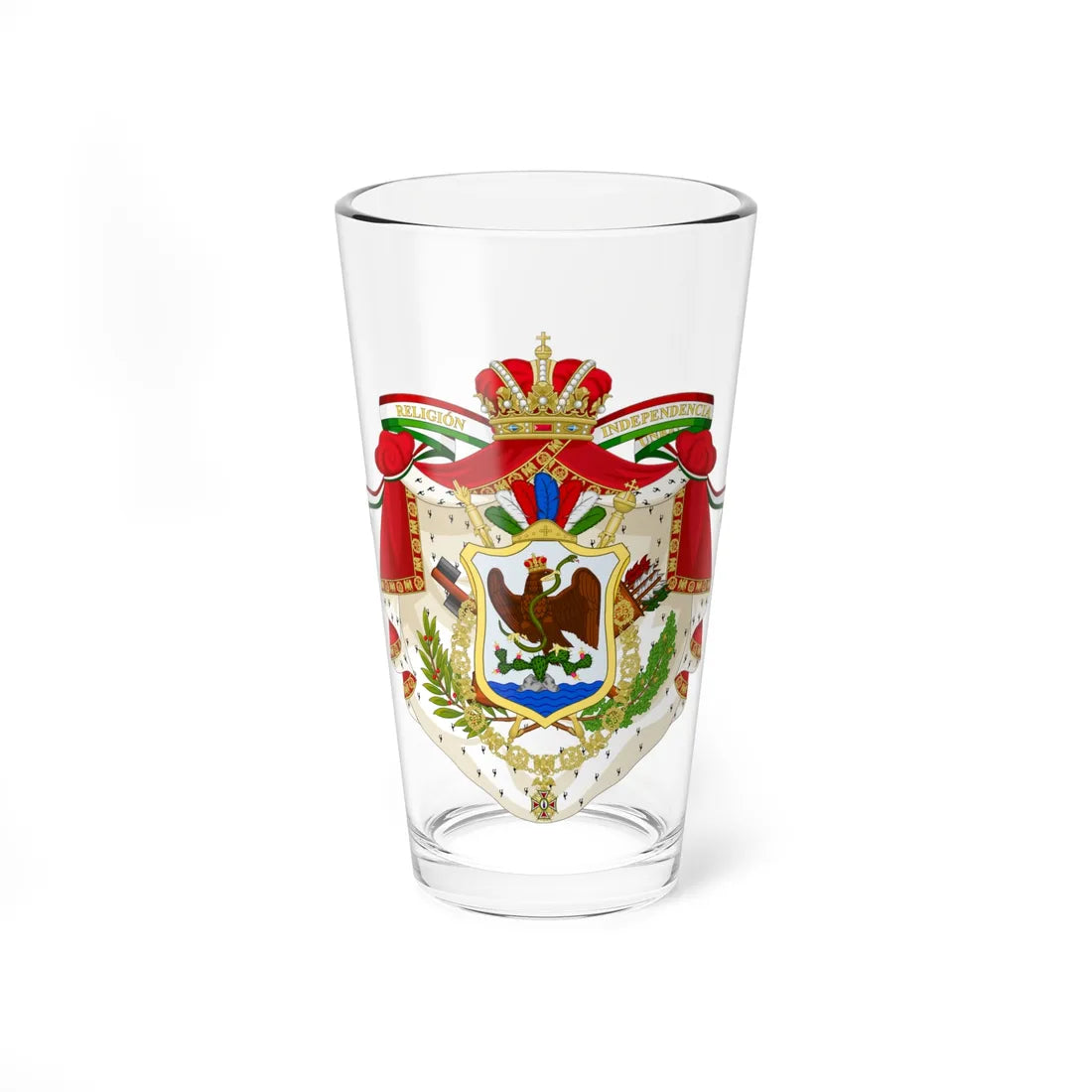 Coat of arms of Mexico 1821-1823 (Mexico) (Coat of Arms) Pint Glass 16oz 16oz - Go Mug Yourself