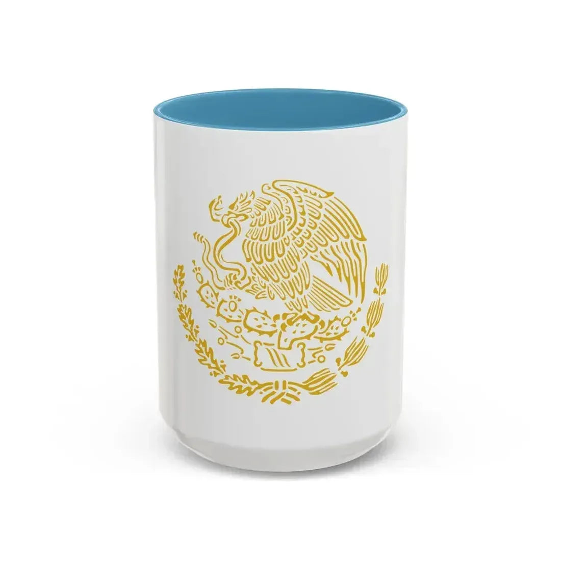 Coat of arms of Mexico 2 - Accent Coffee Mug 15oz Light Blue - Go Mug Yourself