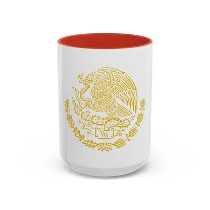 Coat of arms of Mexico 2 - Accent Coffee Mug 15oz Red - Go Mug Yourself
