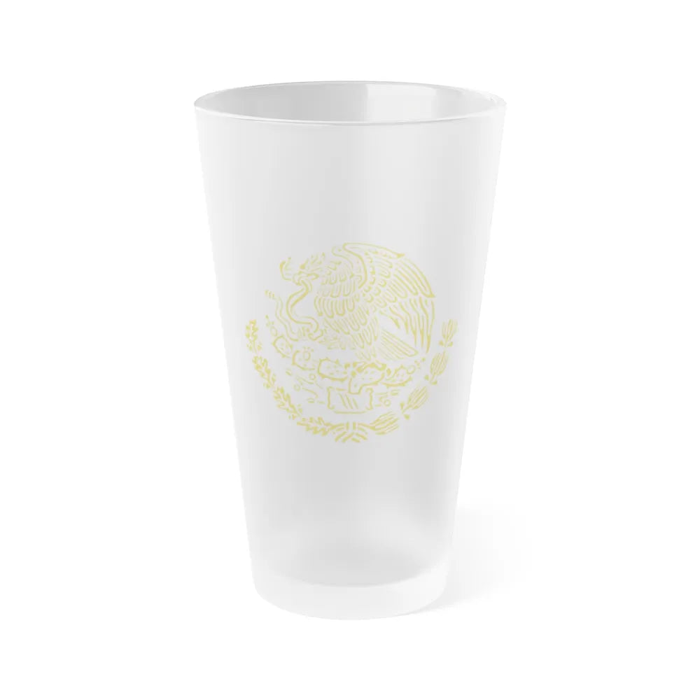 Coat of arms of Mexico 2 - Frosted Pint Glass 16oz-16oz-Frosted-Go Mug Yourself