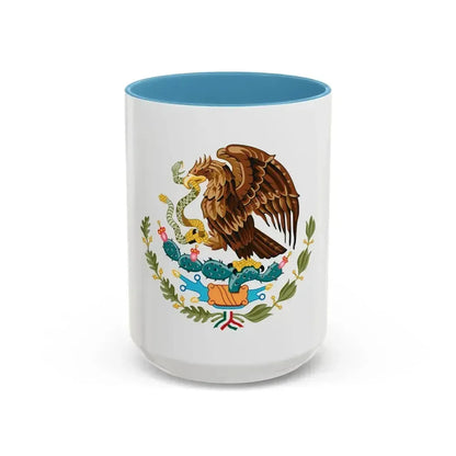 Coat of arms of Mexico - Accent Coffee Mug 15oz Light Blue - Go Mug Yourself
