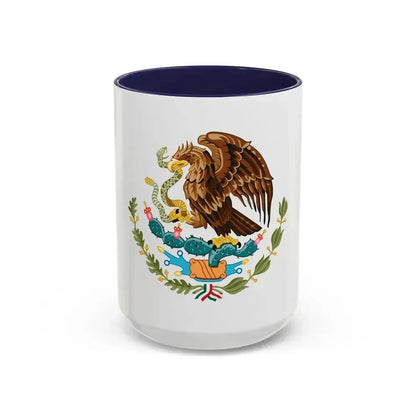 Coat of arms of Mexico - Accent Coffee Mug 15oz Navy - Go Mug Yourself