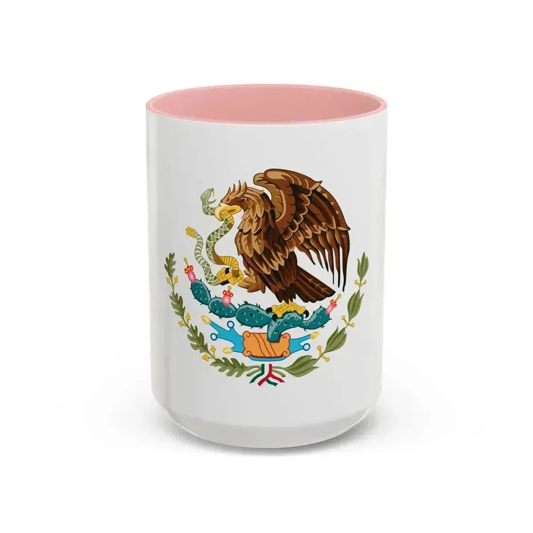 Coat of arms of Mexico - Accent Coffee Mug 15oz Pink - Go Mug Yourself