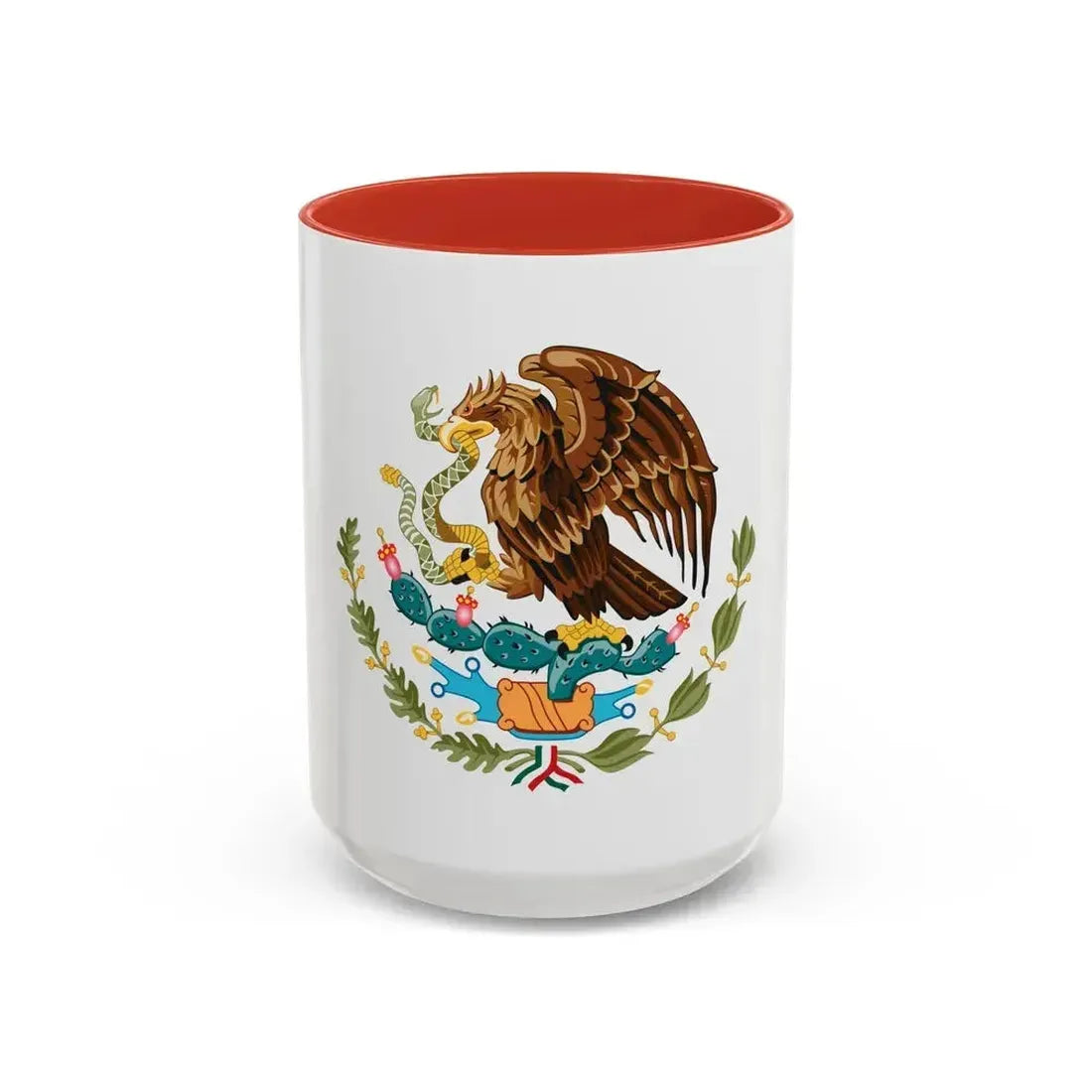 Coat of arms of Mexico - Accent Coffee Mug 15oz Red - Go Mug Yourself