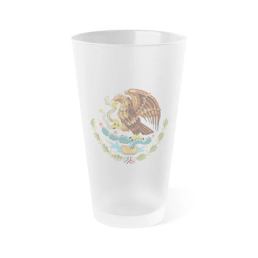 Coat of arms of Mexico - Frosted Pint Glass 16oz-Go Mug Yourself