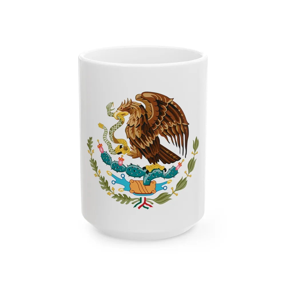 Coat of arms of Mexico - White Coffee Mug-15oz-Go Mug Yourself