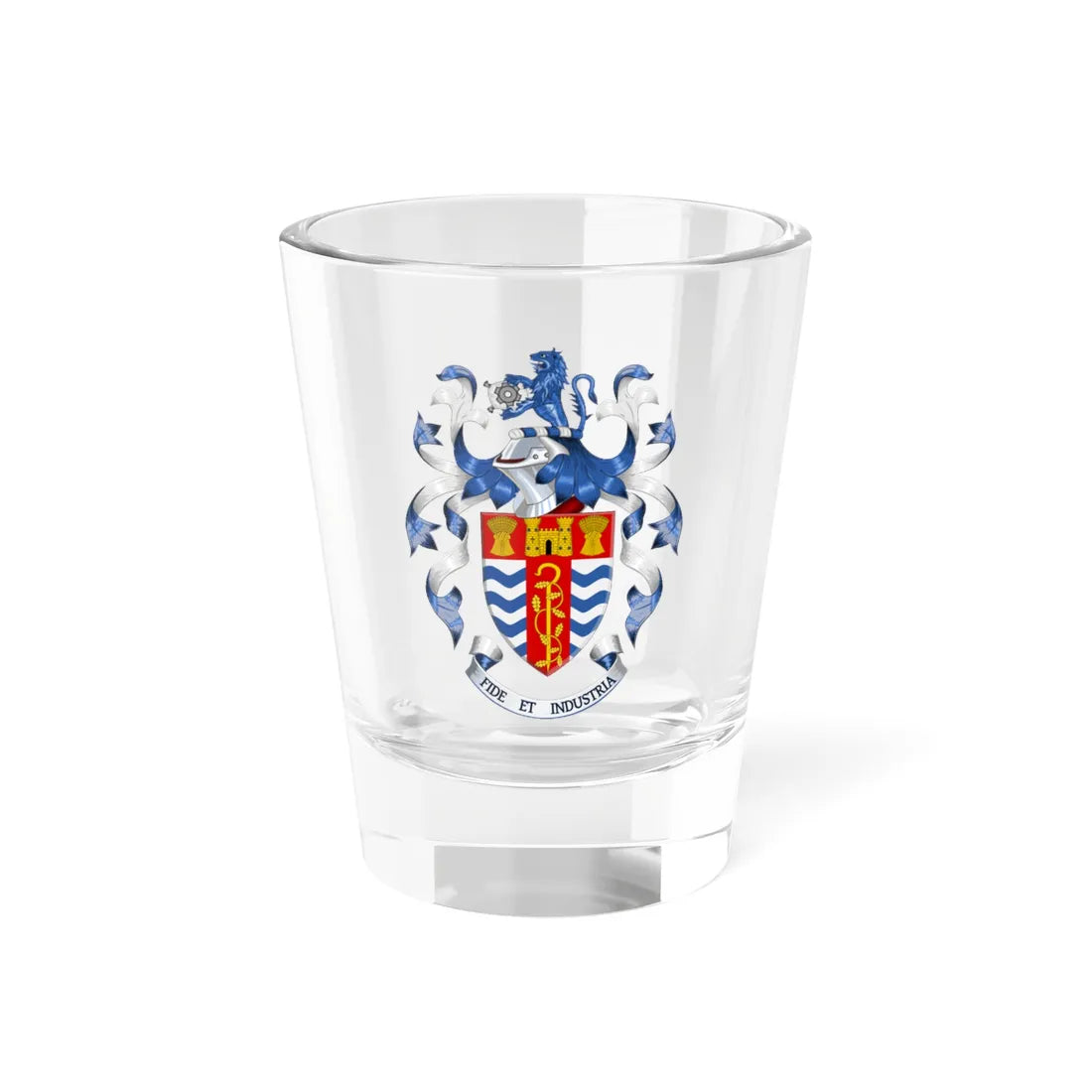 Coat of arms of Mid Devon District Council (England) (Coat of Arms) Shot Glass 1.5oz 1.5oz - Go Mug Yourself