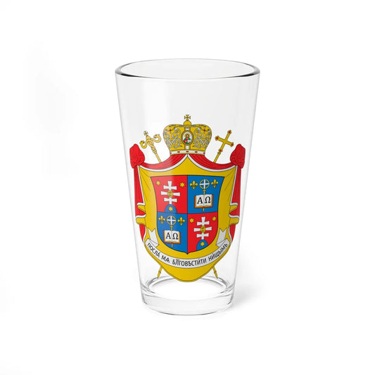 Coat of arms of Milan Šašik (Ukraine) (Coat of Arms) Pint Glass 16oz 16oz - Go Mug Yourself