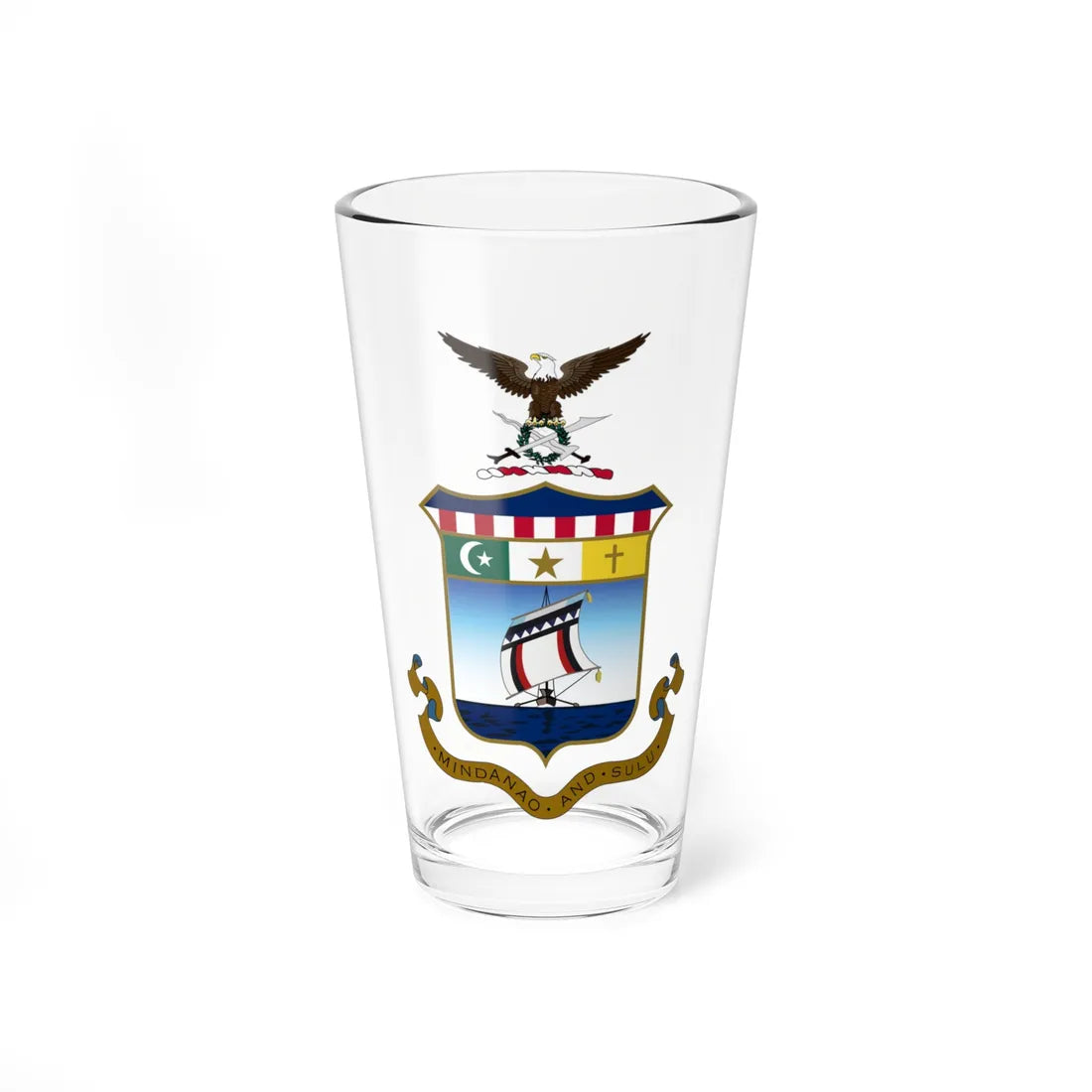Coat of arms of Mindanao and Sulu (Philippines) (Coat of Arms) Pint Glass 16oz 16oz - Go Mug Yourself