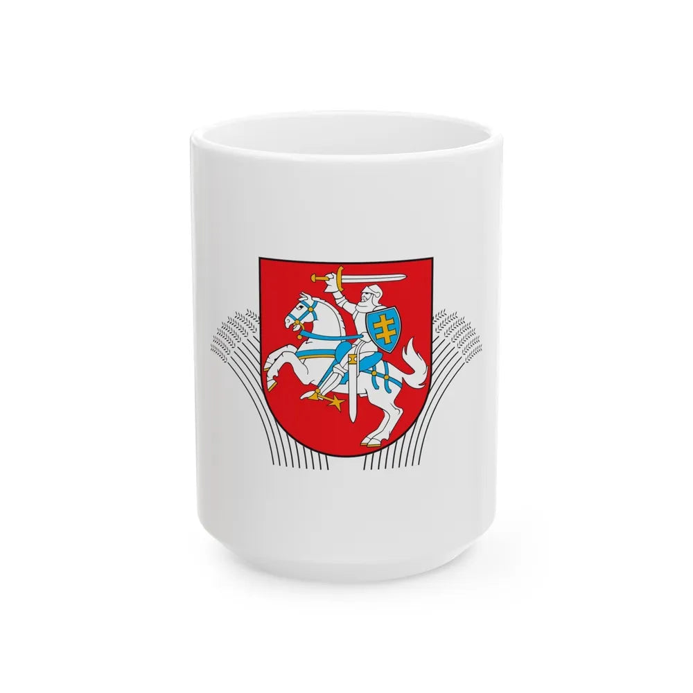 Coat of Arms of Ministry of Agriculture Lithuania - White Coffee Mug-15oz-Go Mug Yourself