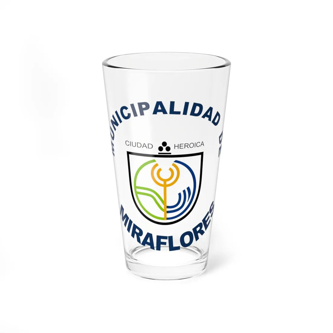 Coat of arms of Miraflores (Peru) (Coat of Arms) Pint Glass 16oz 16oz - Go Mug Yourself