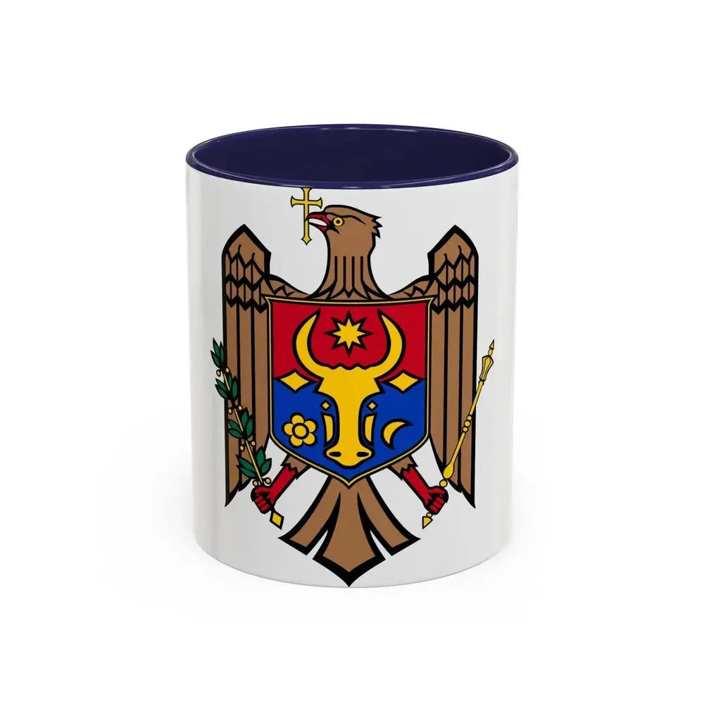 Coat of arms of Moldova - Accent Coffee Mug 11oz Navy - Go Mug Yourself