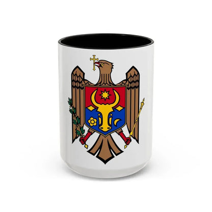Coat of arms of Moldova - Accent Coffee Mug 15oz Black - Go Mug Yourself