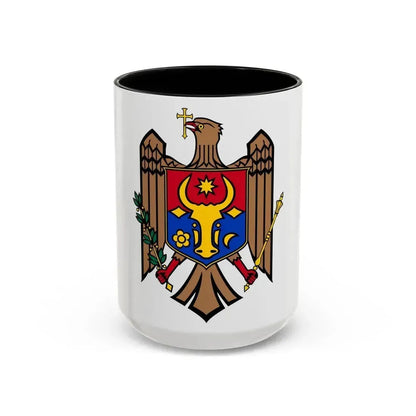 Coat of arms of Moldova - Accent Coffee Mug 15oz Black - Go Mug Yourself