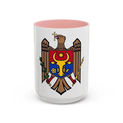 Coat of arms of Moldova - Accent Coffee Mug 15oz Pink - Go Mug Yourself
