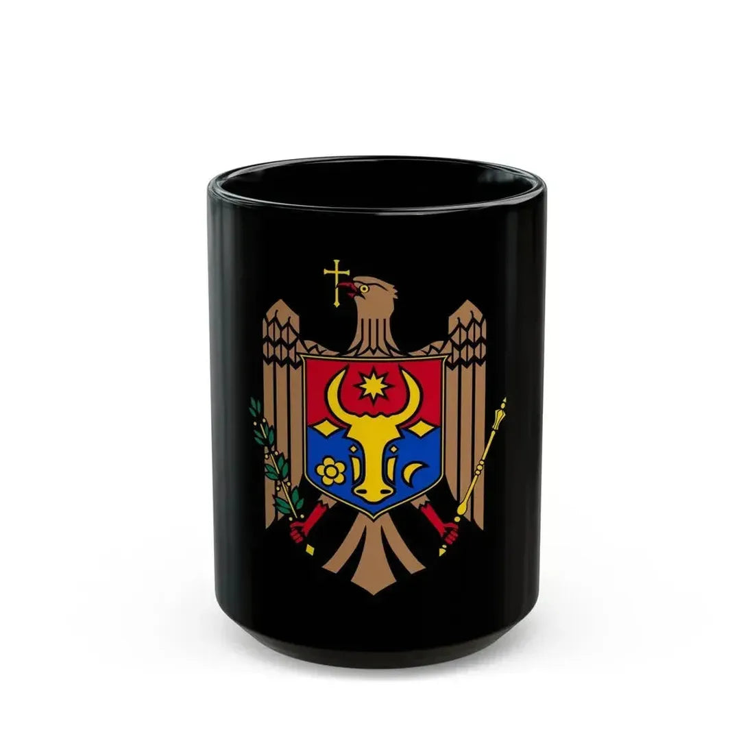 Coat of arms of Moldova - Black Coffee Mug 15oz - Go Mug Yourself