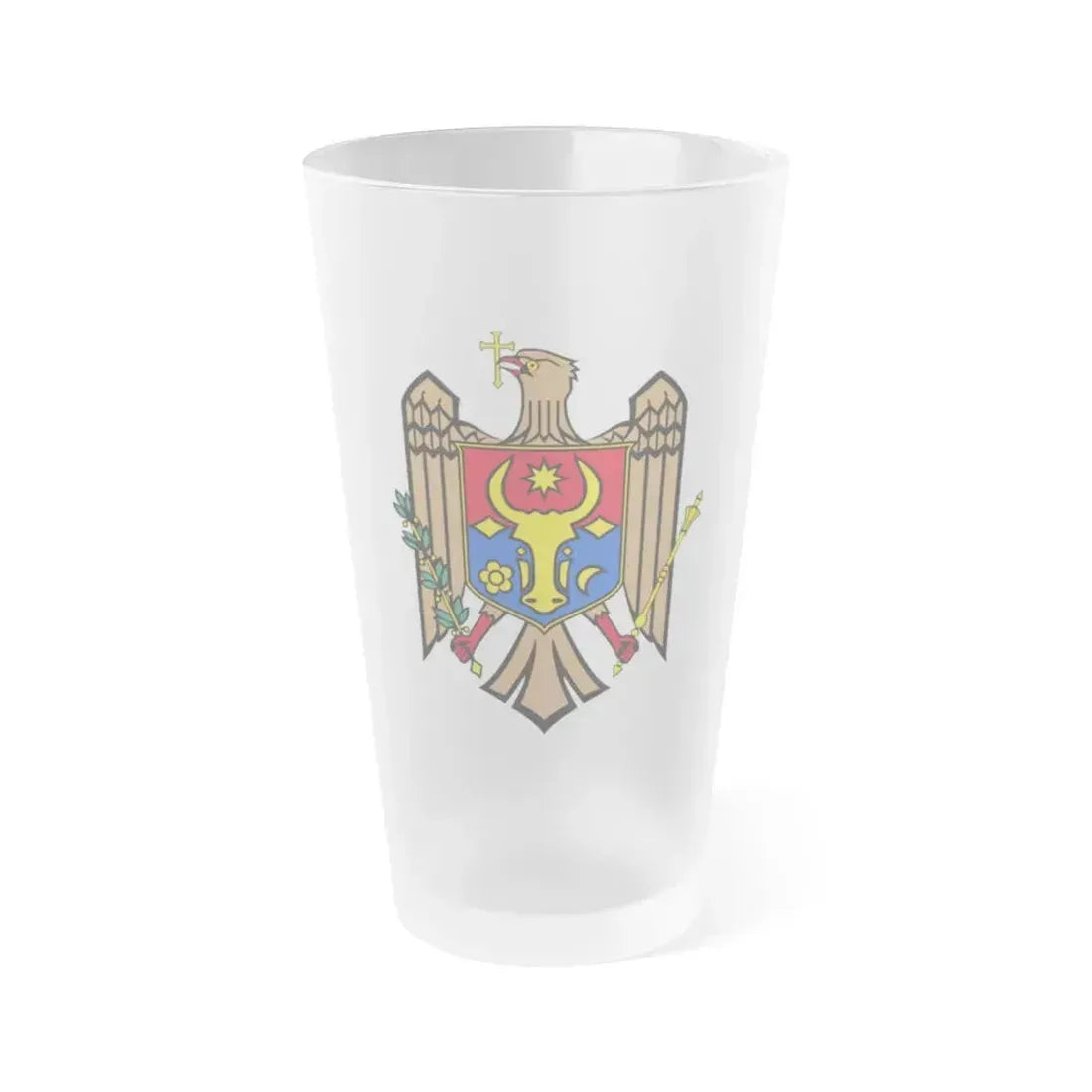 Coat of arms of Moldova - Frosted Pint Glass 16oz 16oz Frosted - Go Mug Yourself
