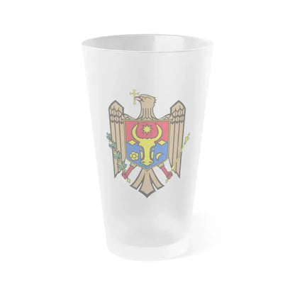 Coat of arms of Moldova - Frosted Pint Glass 16oz 16oz Frosted - Go Mug Yourself